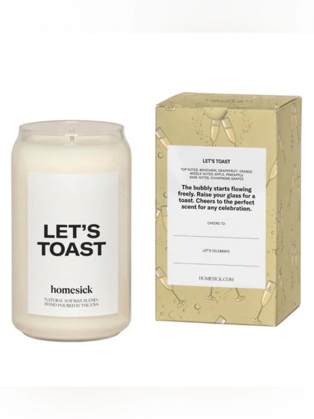 NIB Let’s Toast Homesick Scented Candle